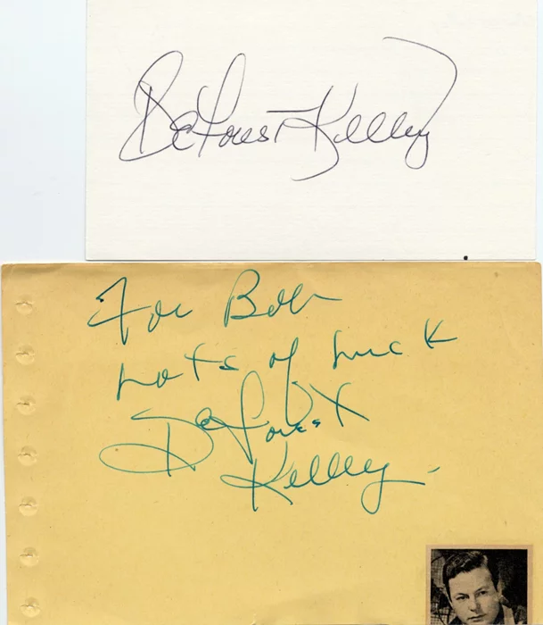 Deforest Kelley autograph