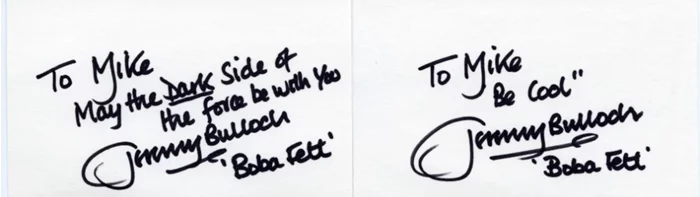 Jeremy Bulloch autograph