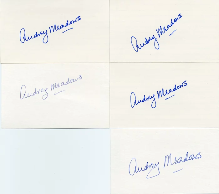 Audrey Meadows autograph