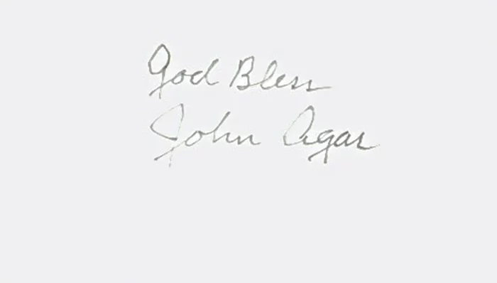 John Agar autograph
