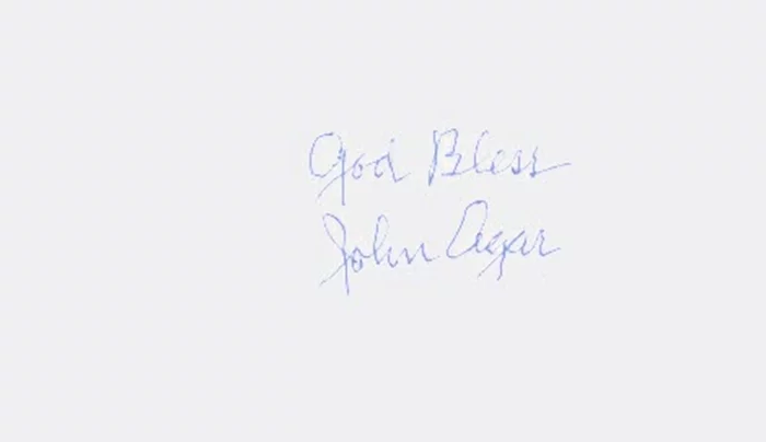 John Agar autograph