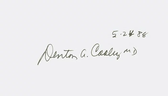 Dr. Denton Cooley autograph