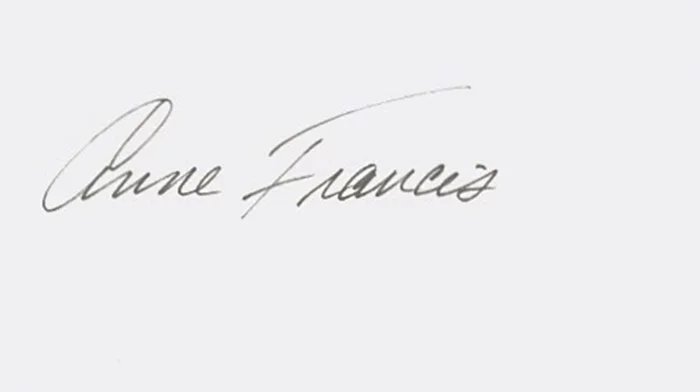 Anne Francis autograph