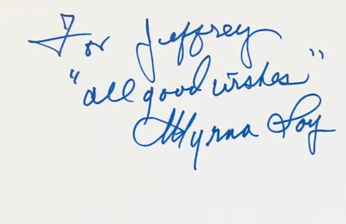 Myrna Loy autograph