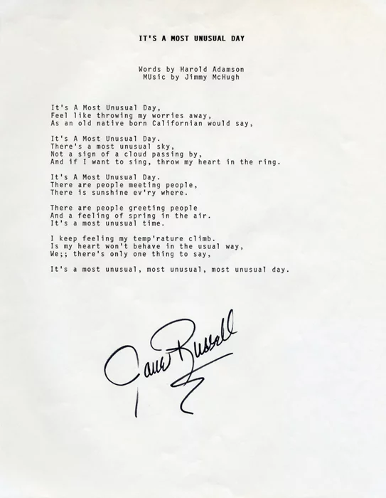 Jane Russell autograph