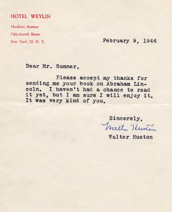 Walter Huston autograph