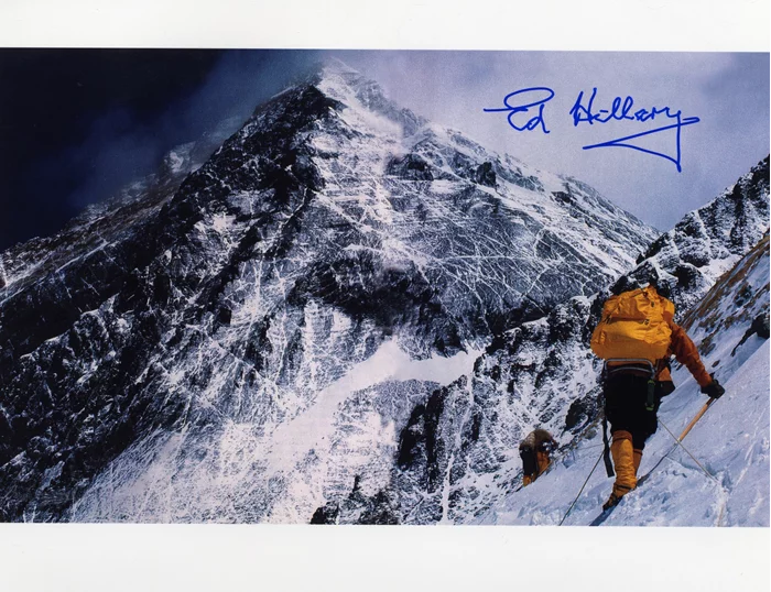 Sir Edmund Hillary autograph
