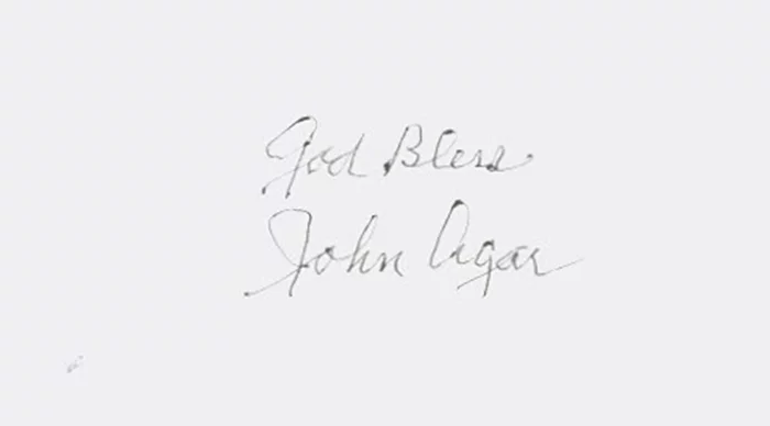 John Agar autograph