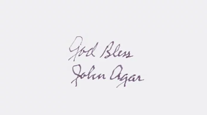 John Agar autograph