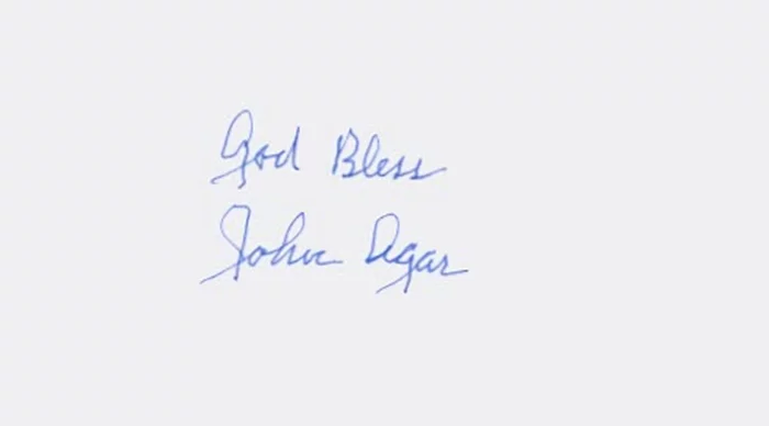 John Agar autograph