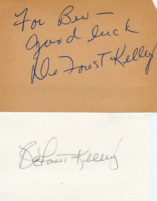 Deforest Kelley autograph
