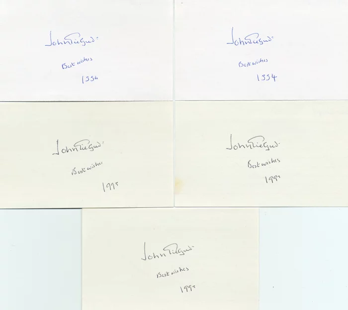 John Gielgud autograph