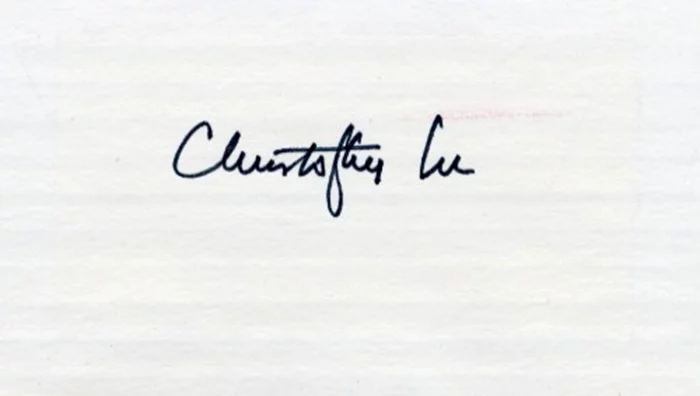 Christopher Lee autograph