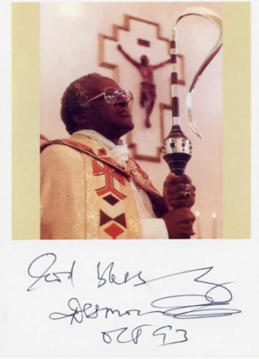 Desmond Tutu autograph