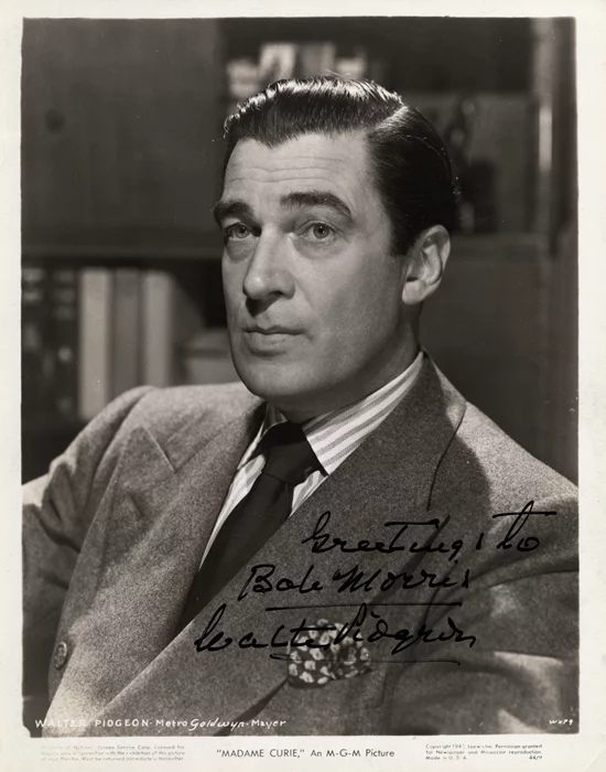 Walter Pidgeon autograph