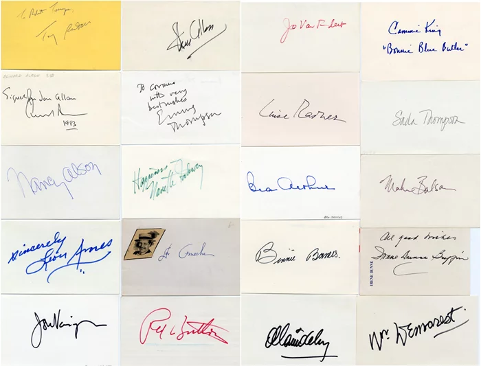 Signed 3x5 Card Lot autograph