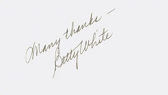 Betty White autograph
