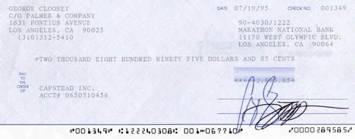 George Clooney autograph