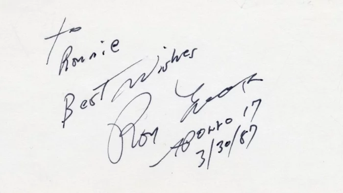 Ron Evans autograph