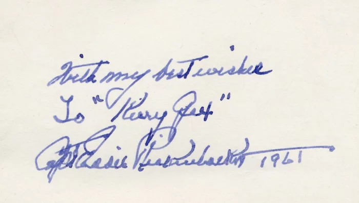 Eddie Rickenbacker autograph