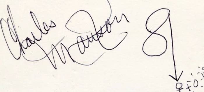 Charles Manson autograph