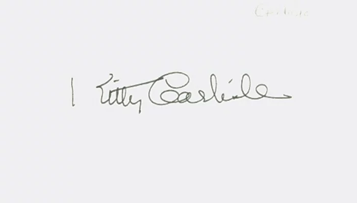 Kitty Carlisle autograph