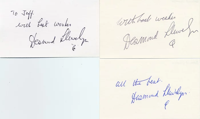 Desmond Llewelyn autograph
