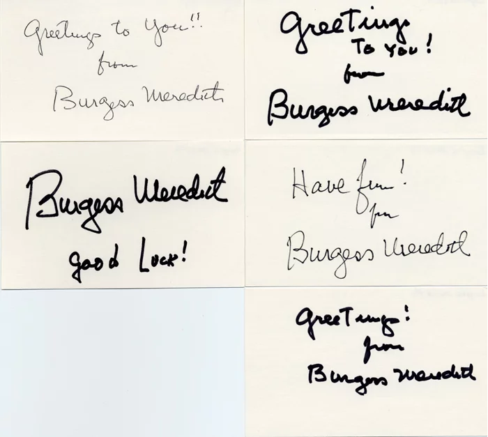 Burgess Meredith autograph