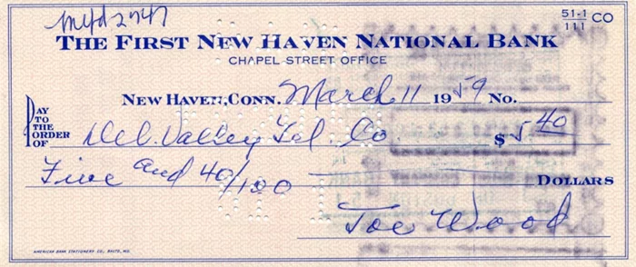 Smokey Joe Wood autograph