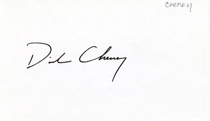 Dick Cheney autograph