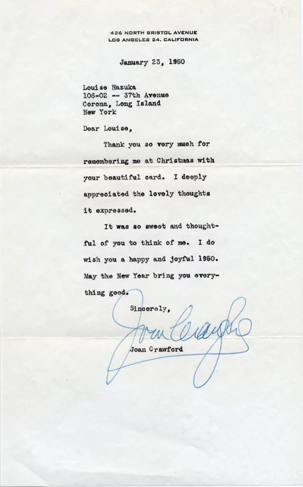 Joan Crawford autograph