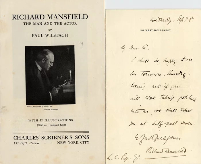 Richard Mansfield autograph