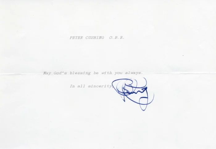 Peter Cushing autograph