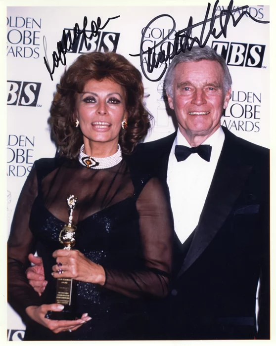 Heston & Loren autograph