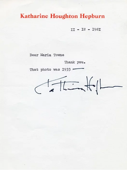 Katharine Hepburn autograph