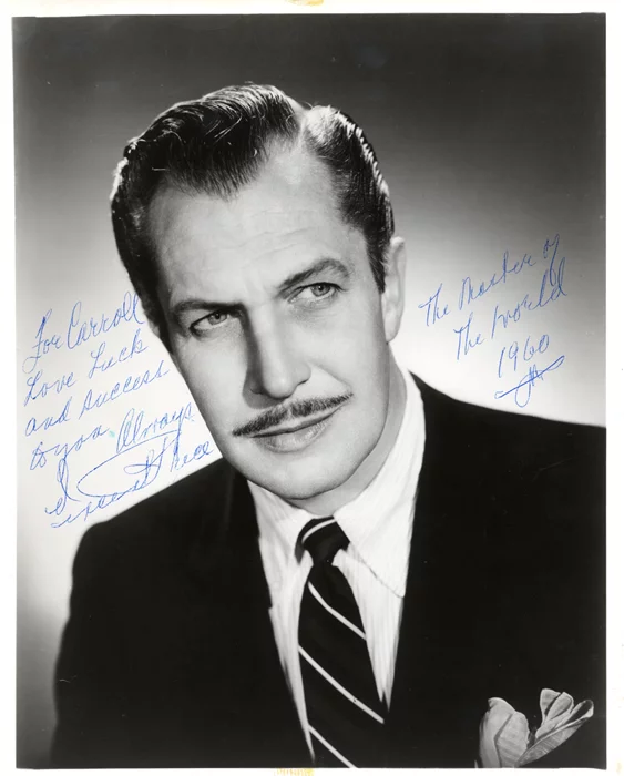 Vincent Price autograph