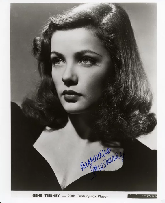 Gene Tierney autograph