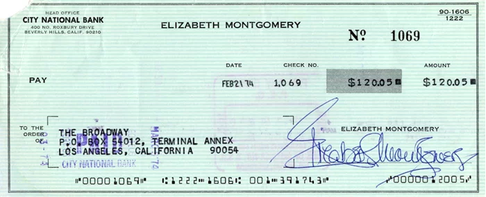 Elizabeth Montgomery autograph