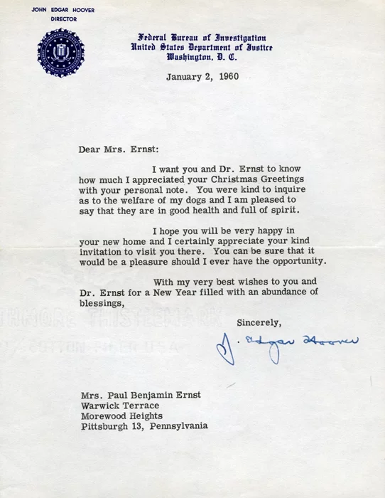 J. Edgar Hoover autograph