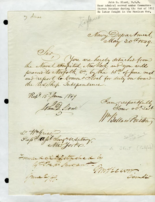 John D. Sloat autograph