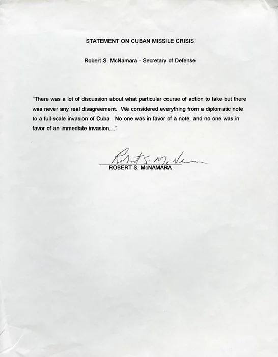 Robert S. McNamara autograph