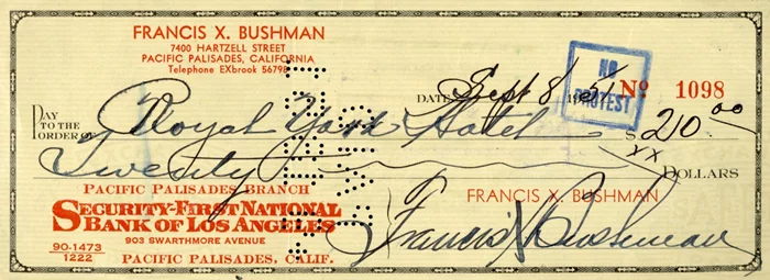 Francis X. Bushman autograph