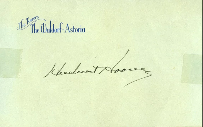 Herbert Hoover autograph