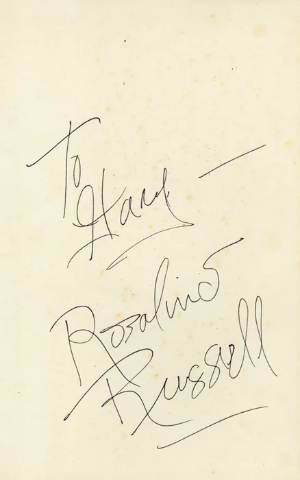 Rosalind Russell autograph