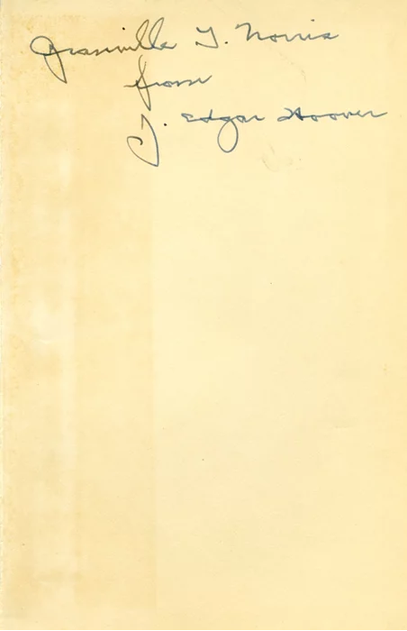 J. Edgar Hoover autograph