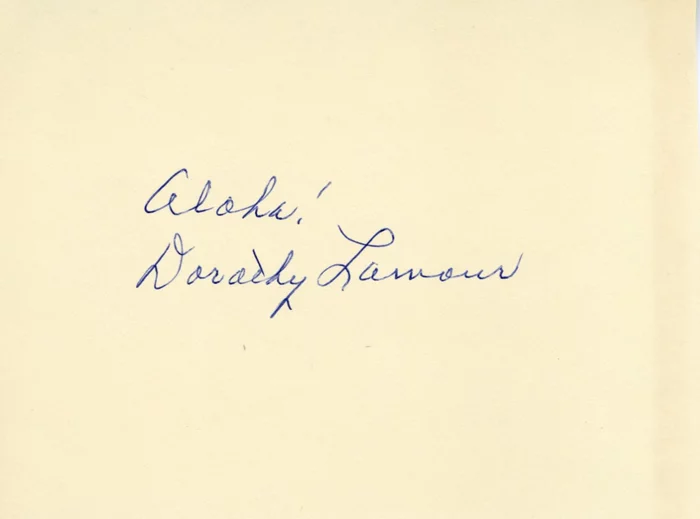 Dorothy Lamour autograph