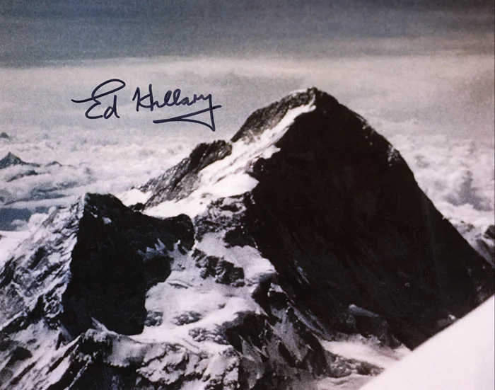 Sir Edmund Hillary autograph