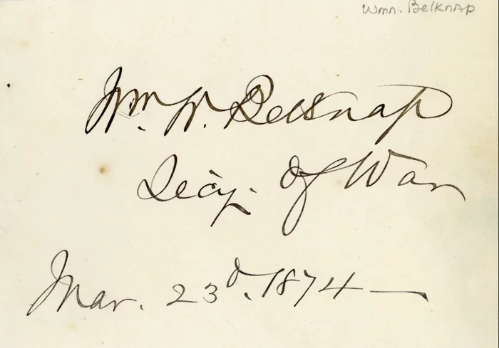 William Belknap autograph