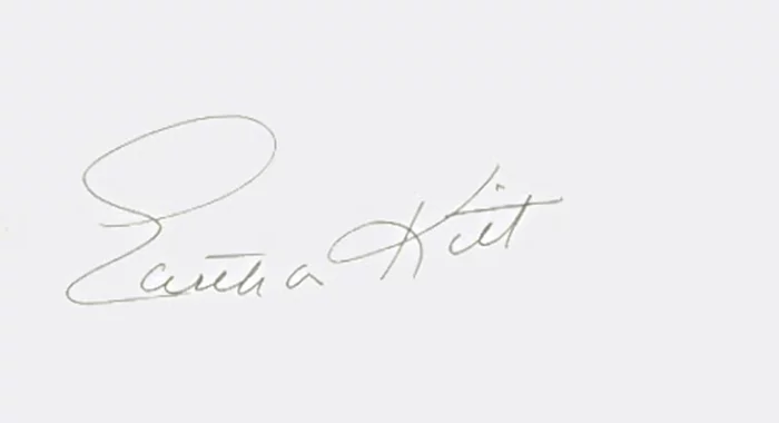 Eartha Kitt autograph