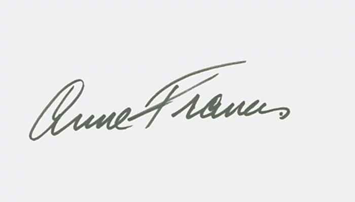 Anne Francis autograph